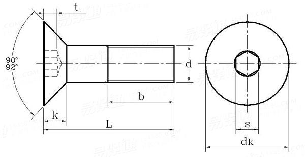 GB70.3內(nèi)六角沉頭螺釘國標(biāo)號